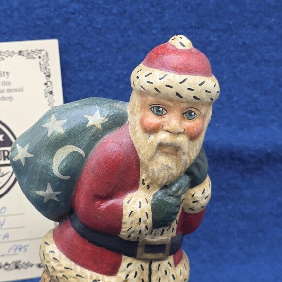 Vintage Vaillancourt Folk Art American Santa with Big Feet Rocker Figurine 1992 - Picture 2 of 8